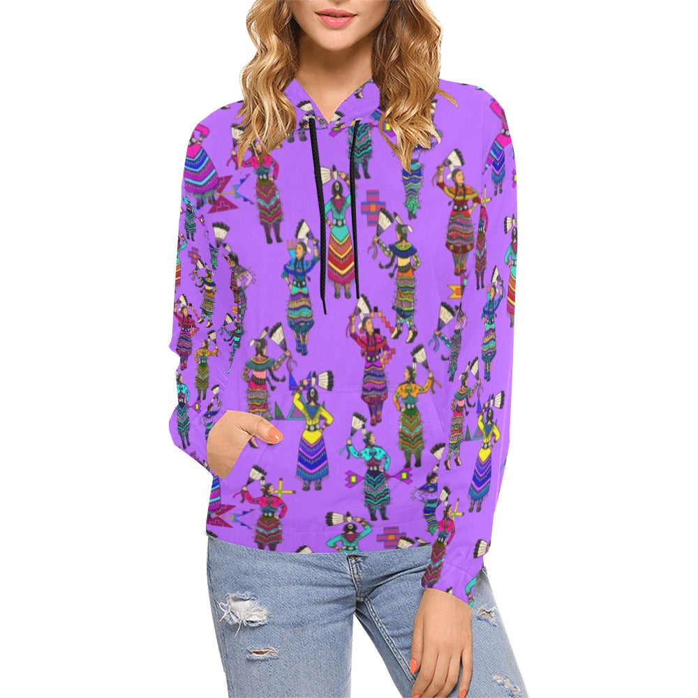 Women's Jingle Dancers Purple Hoodie for Women (USA Size)