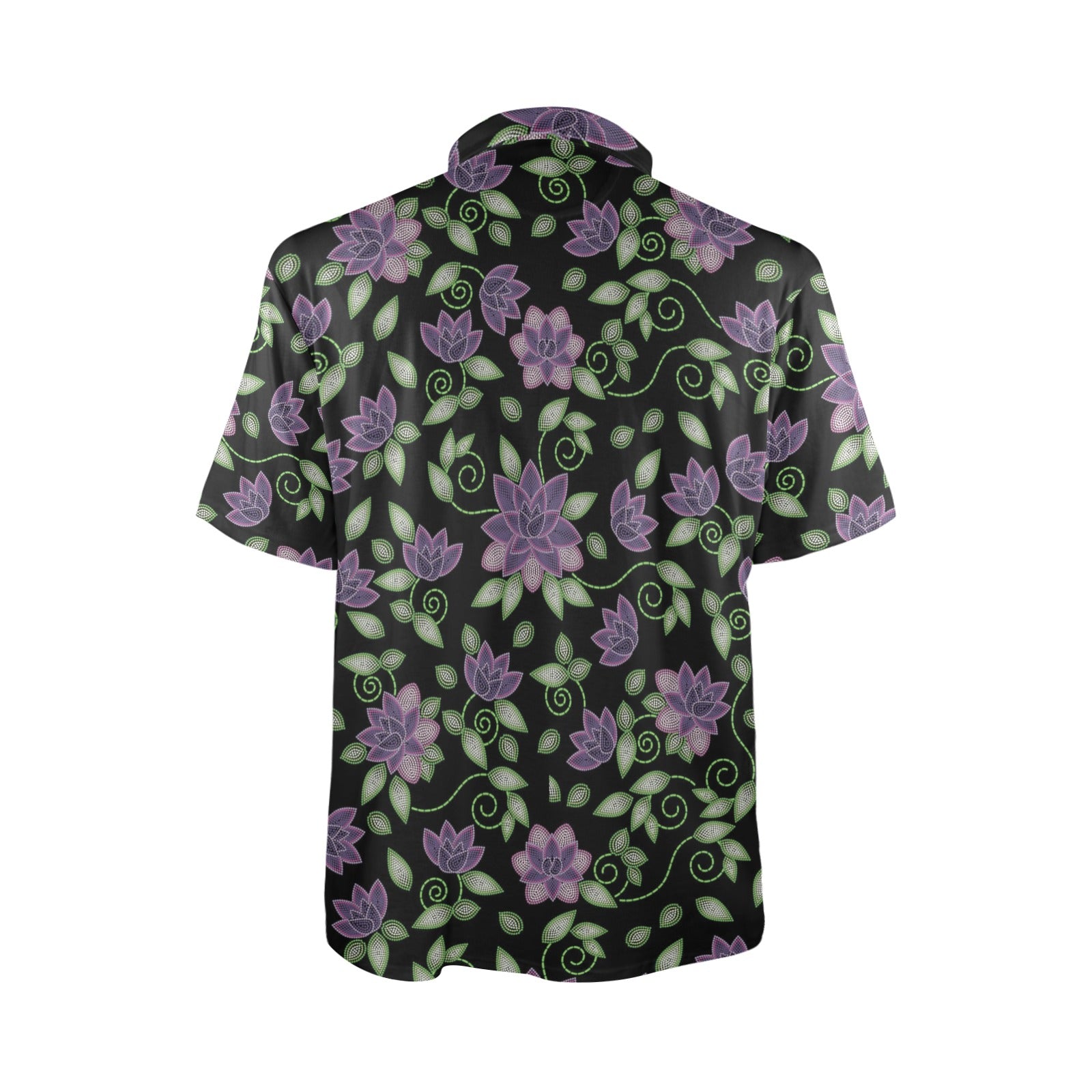 Purple Beaded Rose Polo Shirt