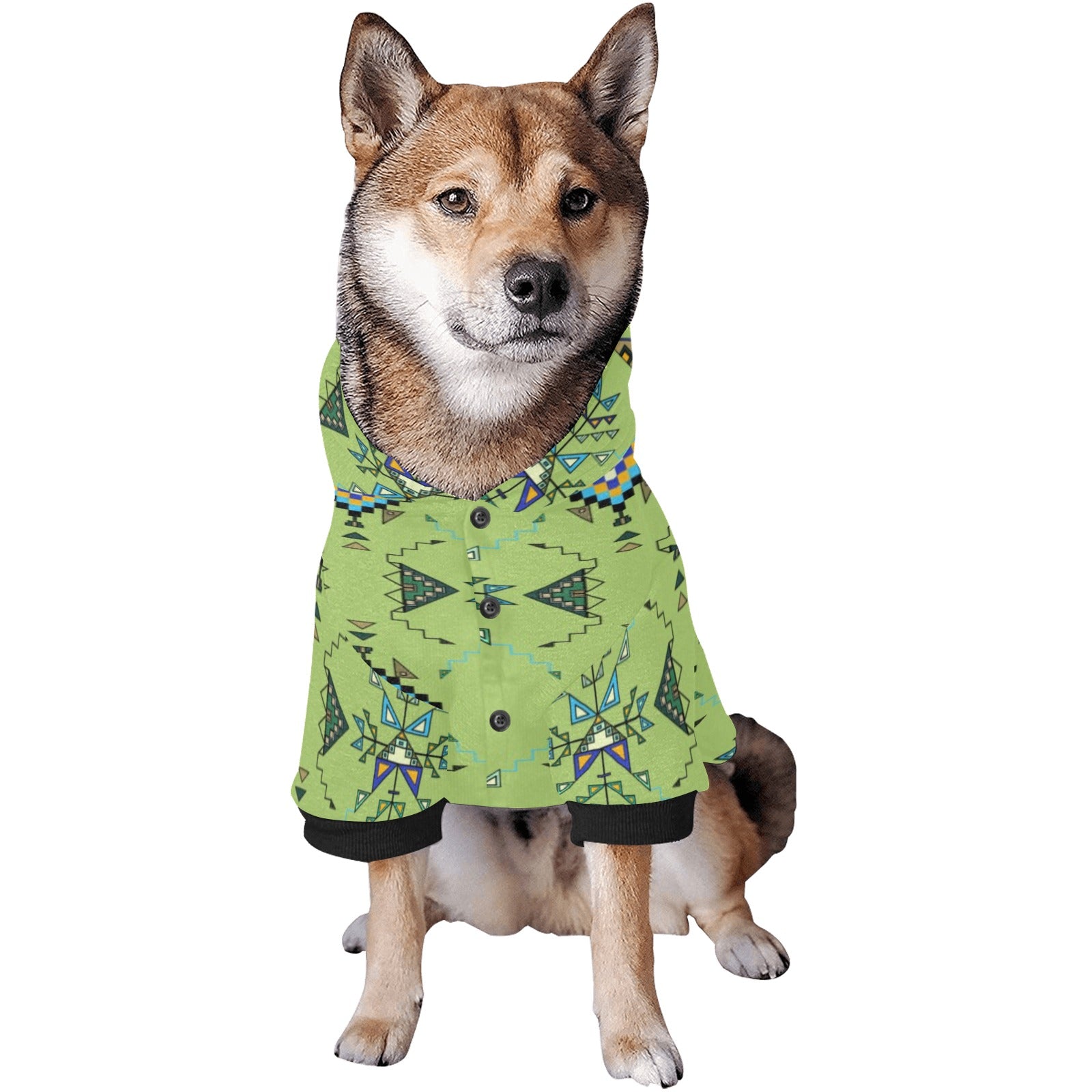 Bear Shield Green Pet Dog Hoodie