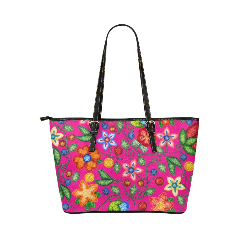 Morning Harmony Pink Leather Tote Bag/Large