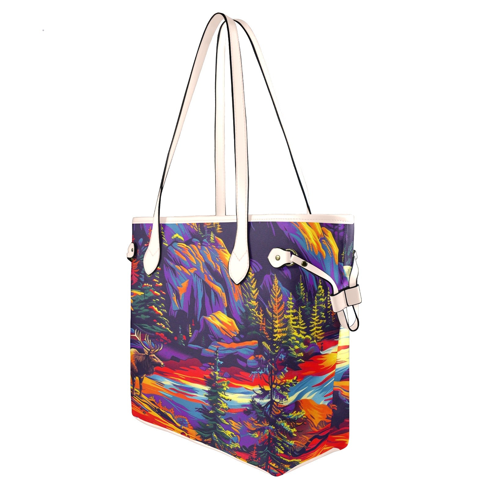 Roaming Elk Clover Canvas Tote Bag