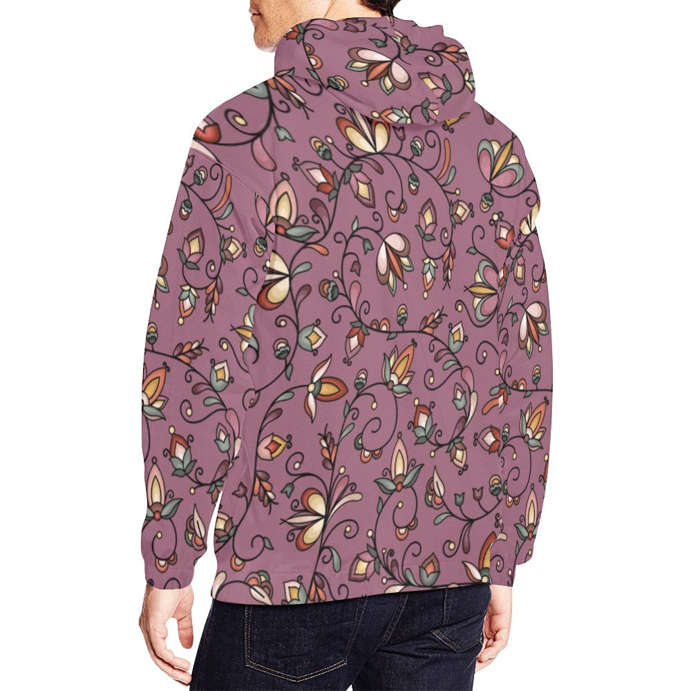 Burnt Sky Petals Magenta Hoodie for Men (USA Size)