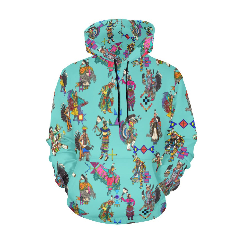 Grand Entry Dancers Eggshell Blue Hoodie for Men (USA Size)