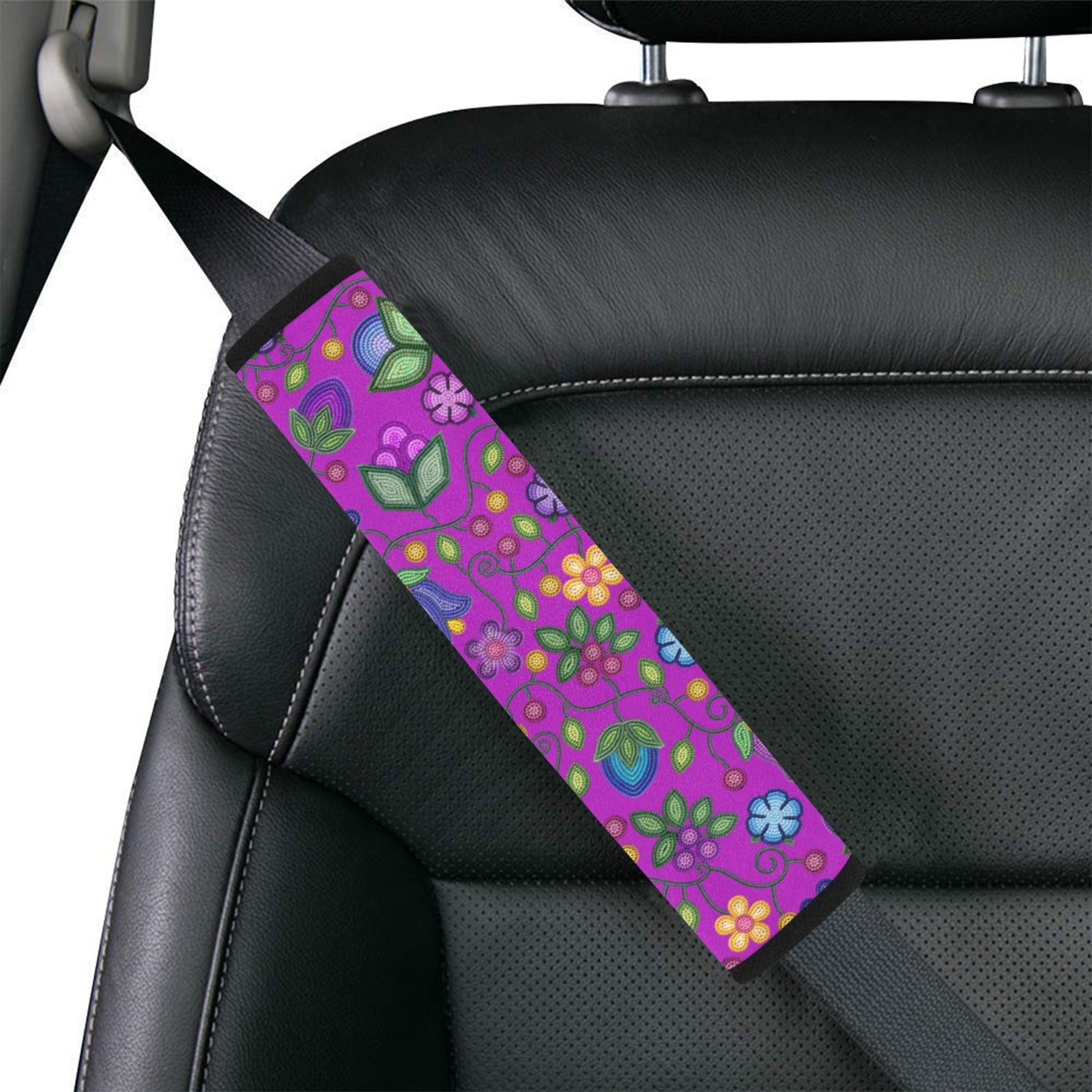 Bloom Uplift Purple Car Seat Belt Cover 7''x12.6'' (Pack of 2)