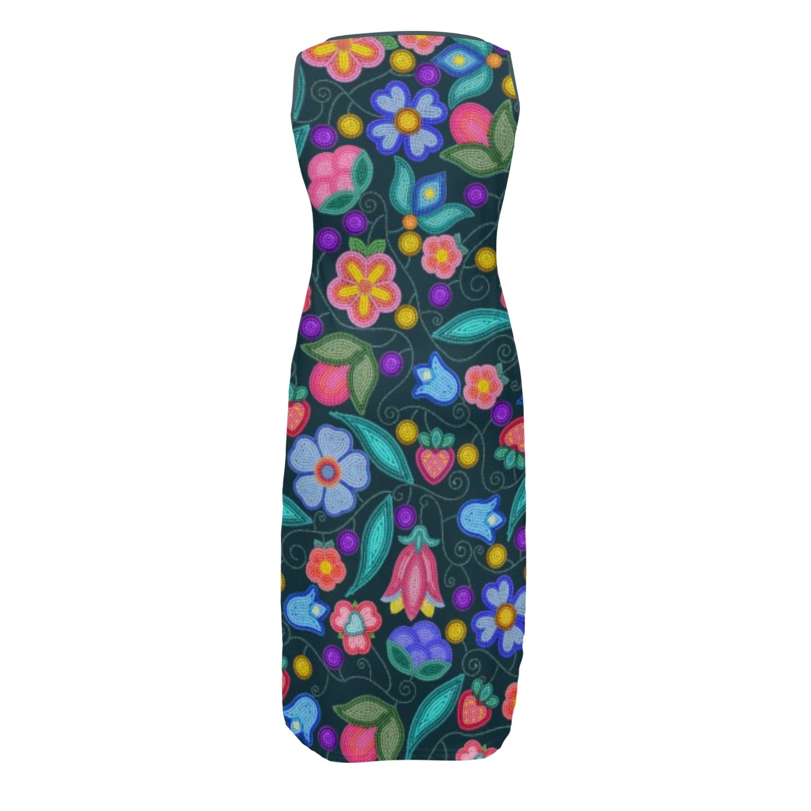 Sweet Offering Dark Teal Phaedra Sleeveless Open Fork Long Dress