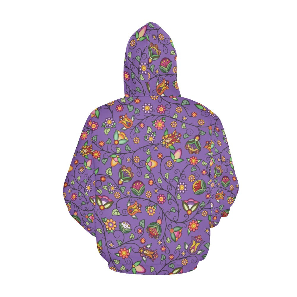 Heartbeat Petals Purple Hoodie for Women (USA Size)