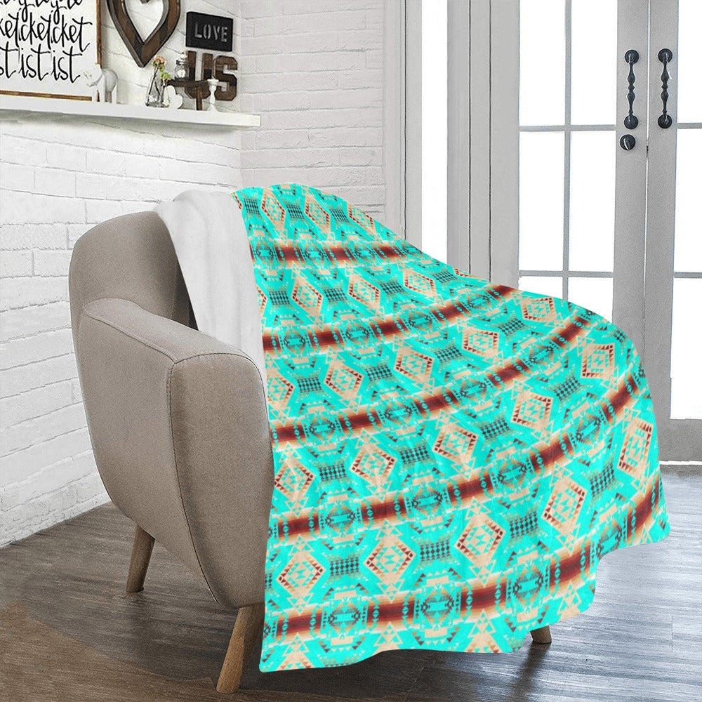 Gathering Earth Turquoise Ultra-Soft Micro Fleece Blanket 50"x60"