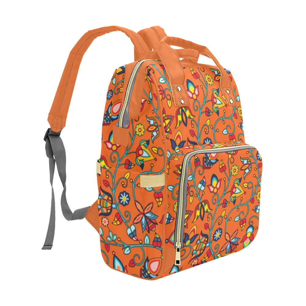 Thorny Path Orange Multi-Function Diaper Backpack/Diaper Bag