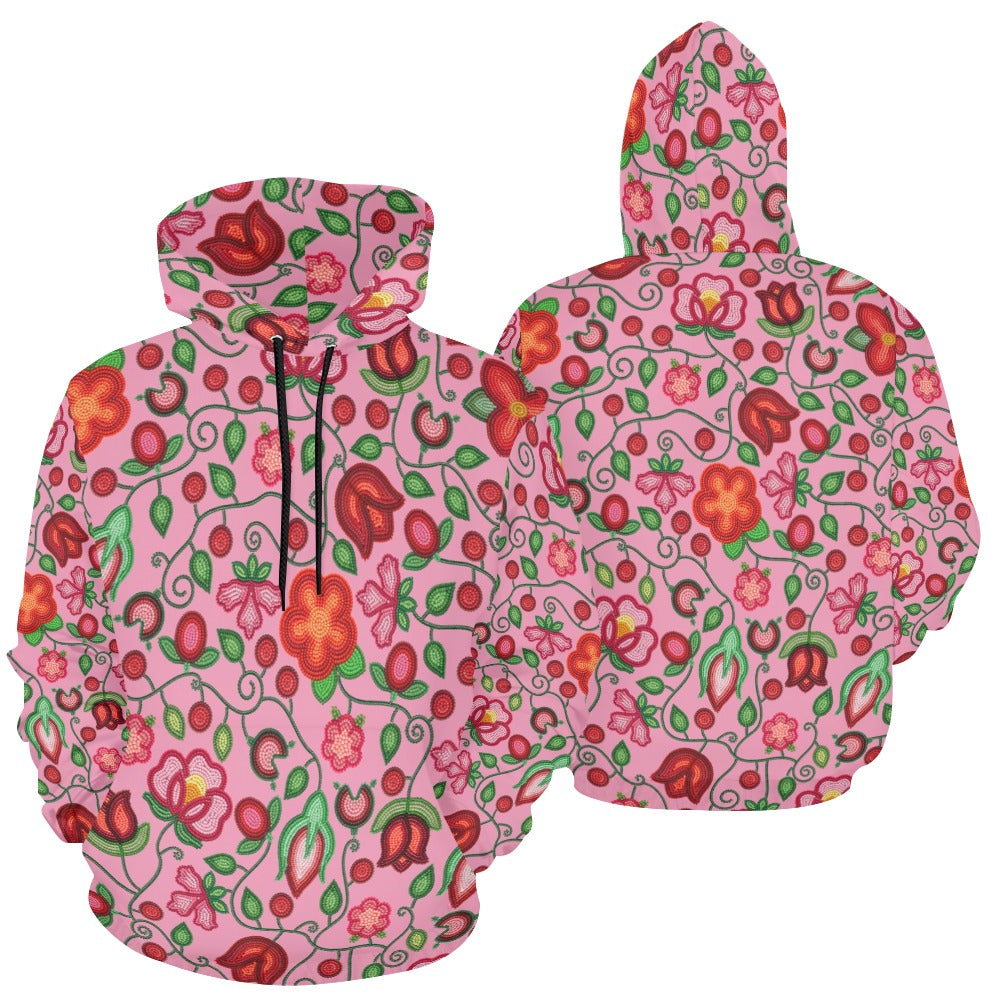 Rose Reverie Pink All Over Print Hoodie for Women (USA Size)