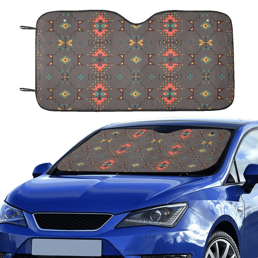 Thunder Flight Gray Car Sun Shade 55"x30"
