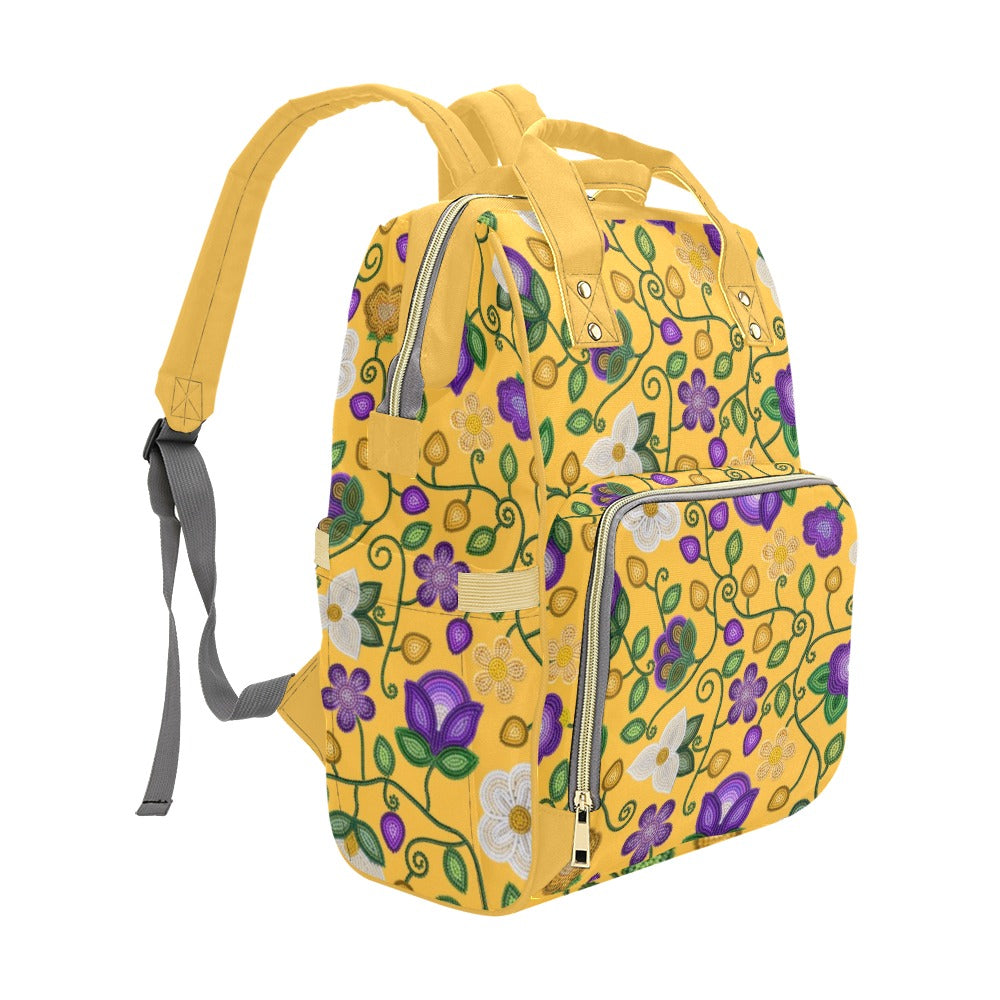 Midnight Moss Bloom Yellow Multi-Function Diaper Backpack/Diaper Bag