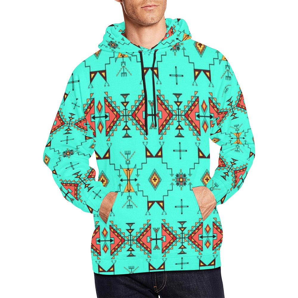 Thunder Flight Turquoise Hoodie for Men (USA Size)