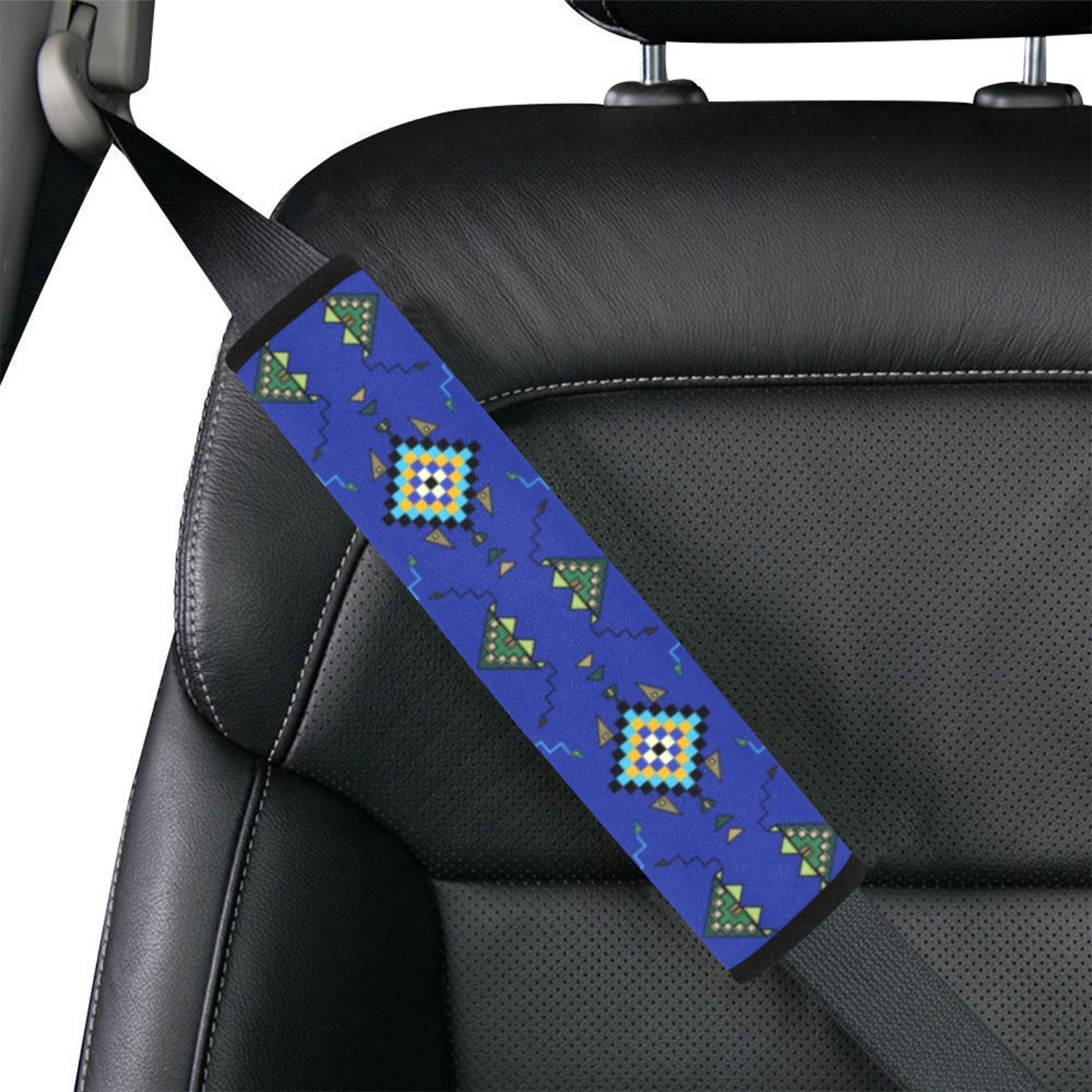 Bear Shield Dark Blue Car Seat Belt Cover 7''x12.6'' (Pack of 2)
