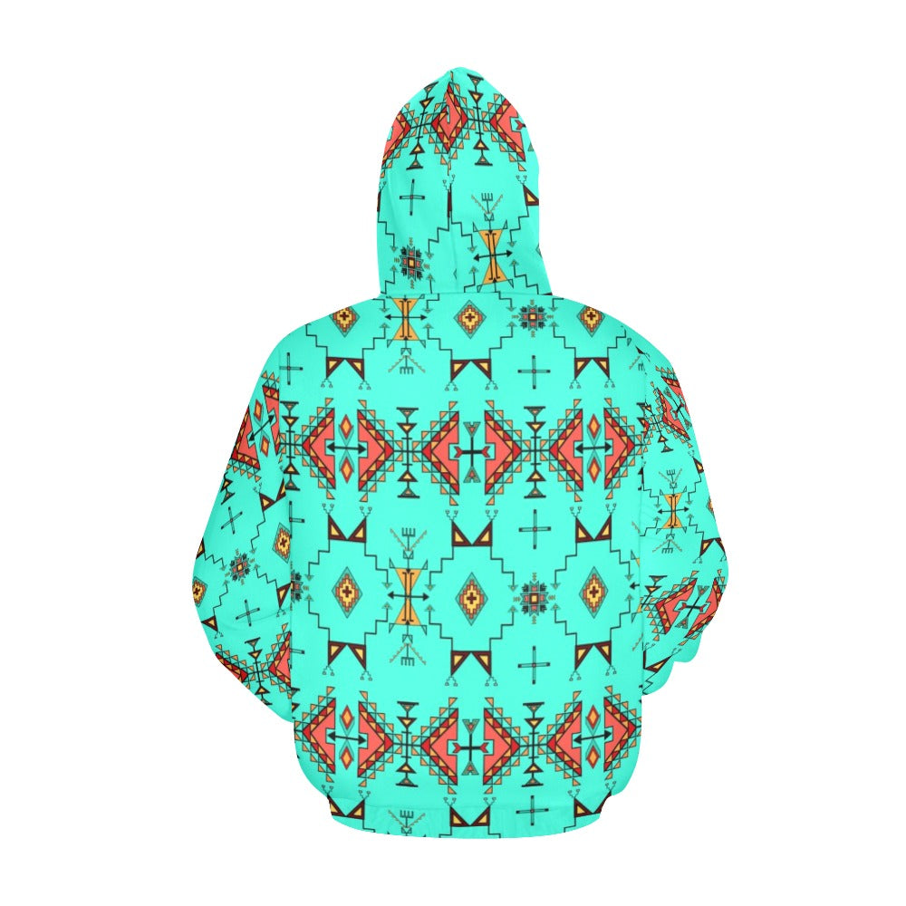 Thunder Flight Turquoise Hoodie for Men (USA Size)