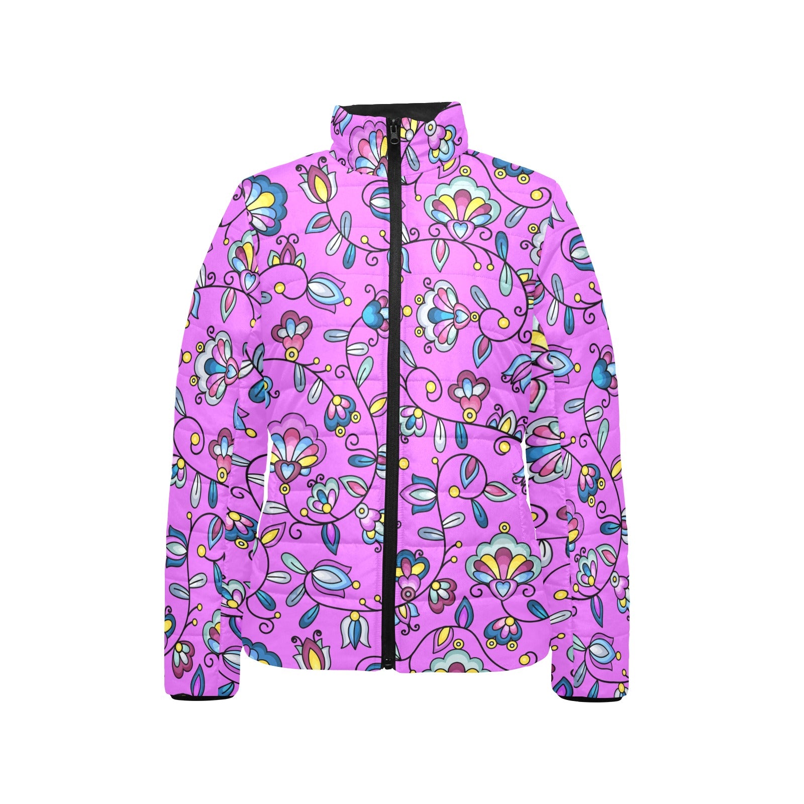 Autumn Bundle Blessing Purple Women's Stand Collar Padded Jacket