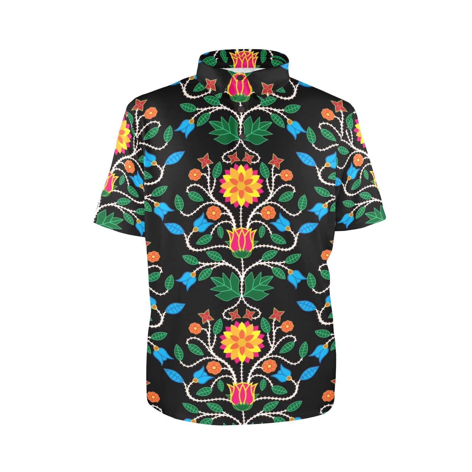 Floral Beadwork Four Clans Polo Shirt