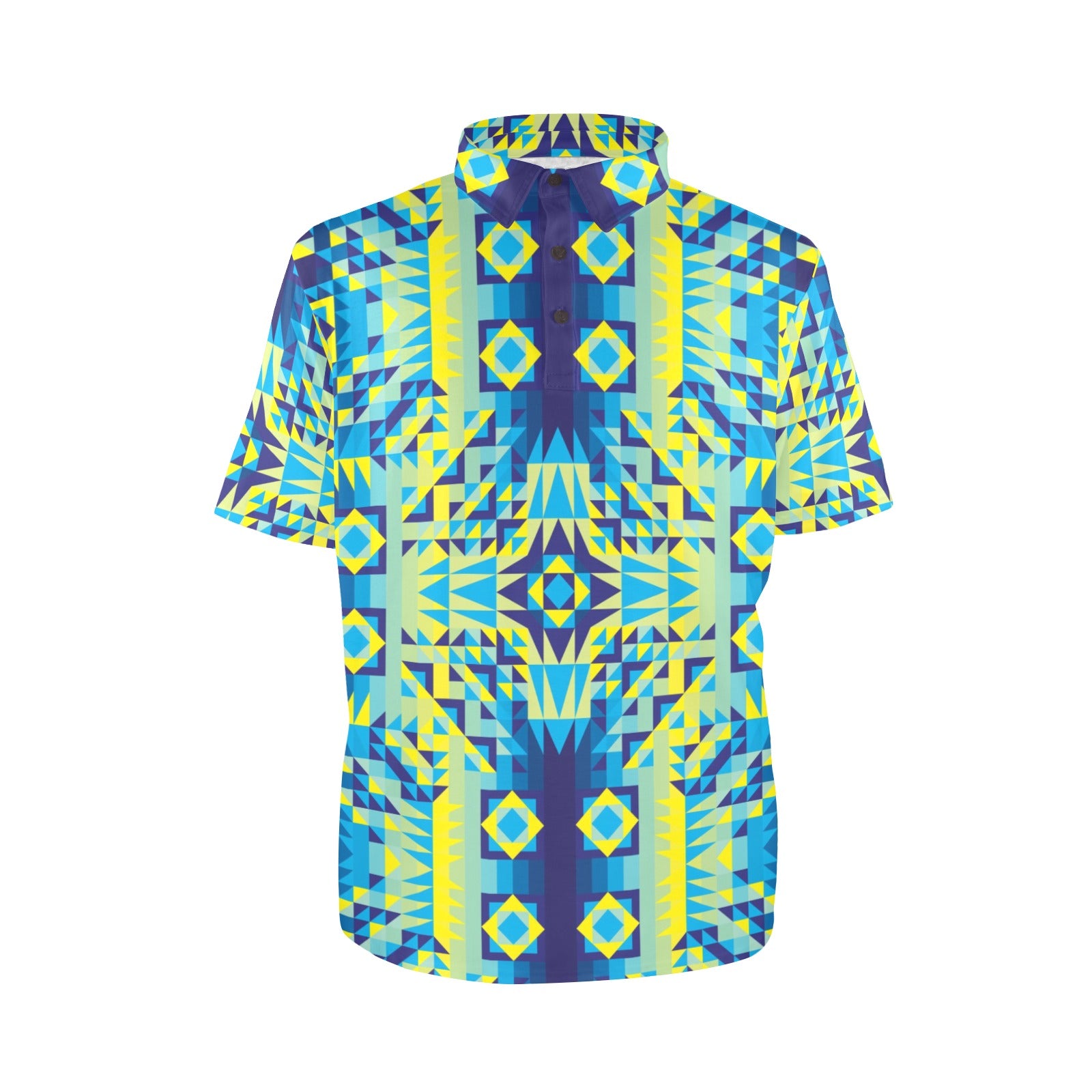 Kaleidoscope Jaune Bleu Polo Shirt