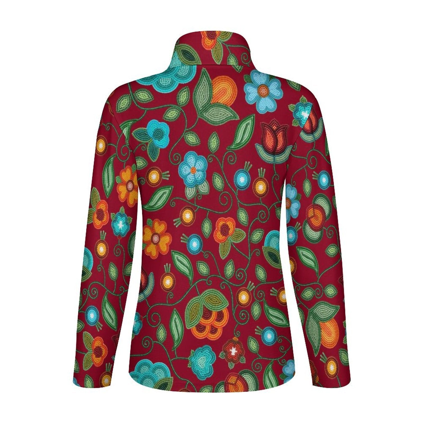 Prairie Fire Petals Red Long Sleeve Yoga Shirt
