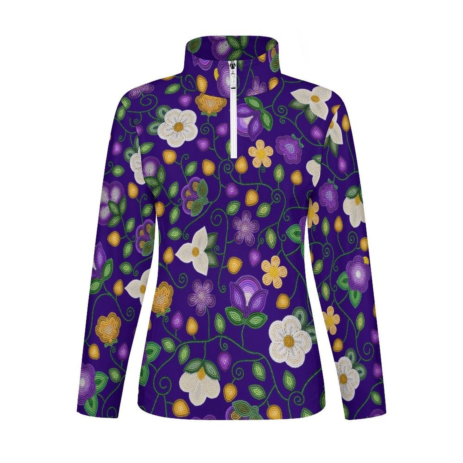 Midnight Moss Bloom Aubergine Long Sleeve Yoga Shirt