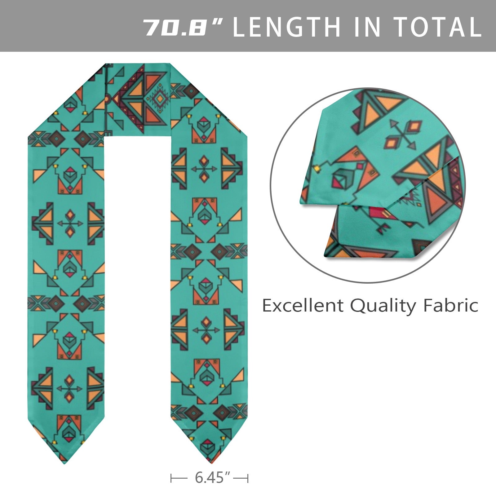 Arrow Dawn Turquoise Graduation Stole