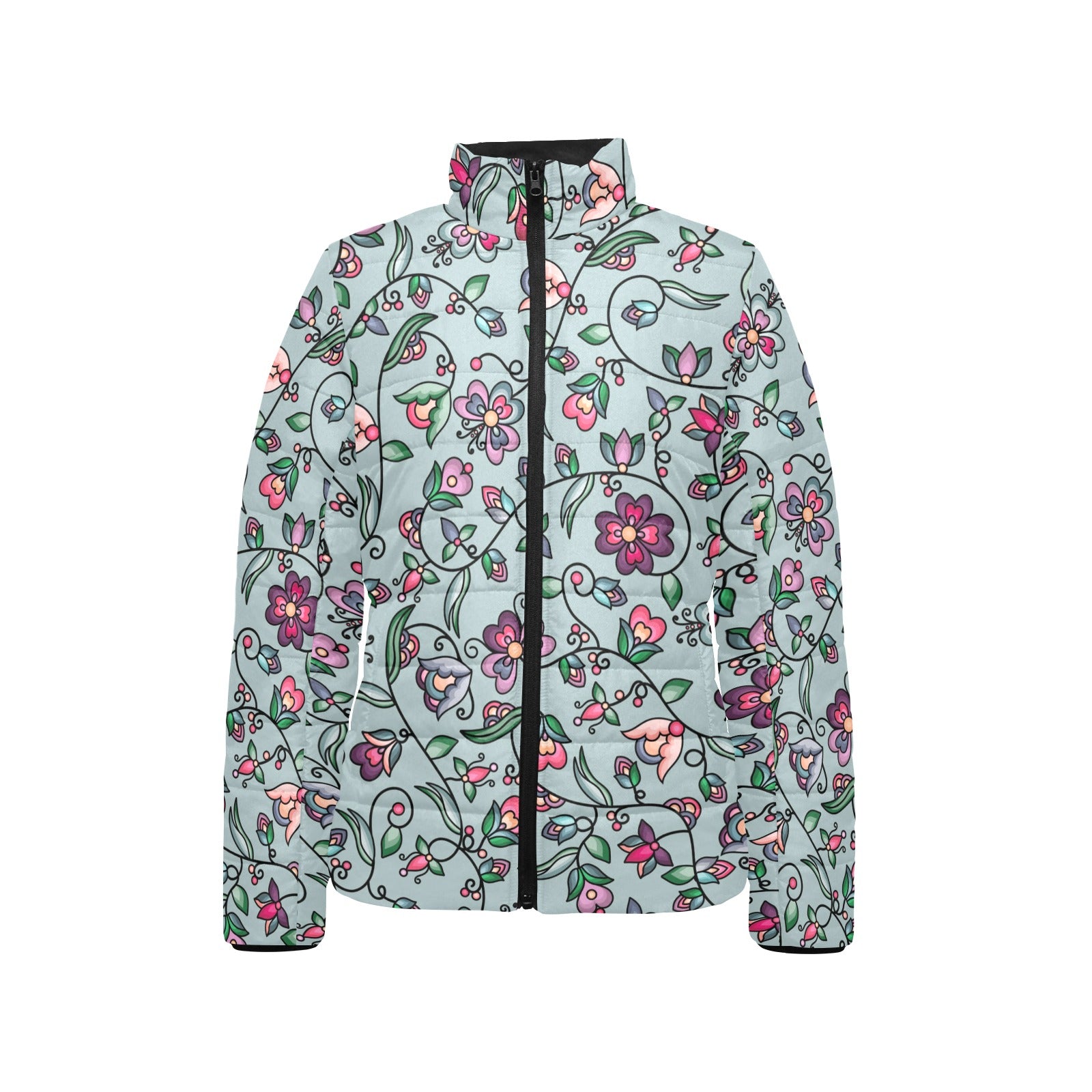 Amber Evening Garland Turquoise Women's Stand Collar Padded Jacket