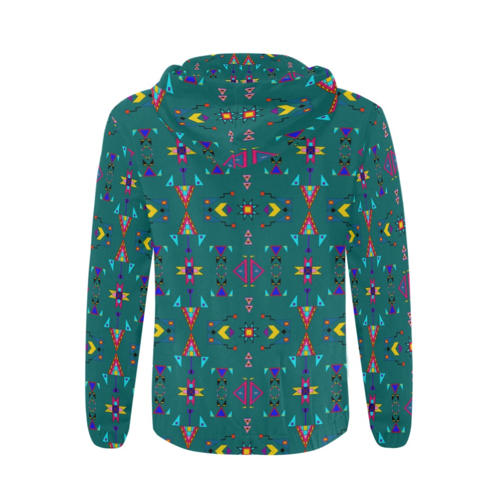 Enemy Territory Teal Men's Zipper Hoodie