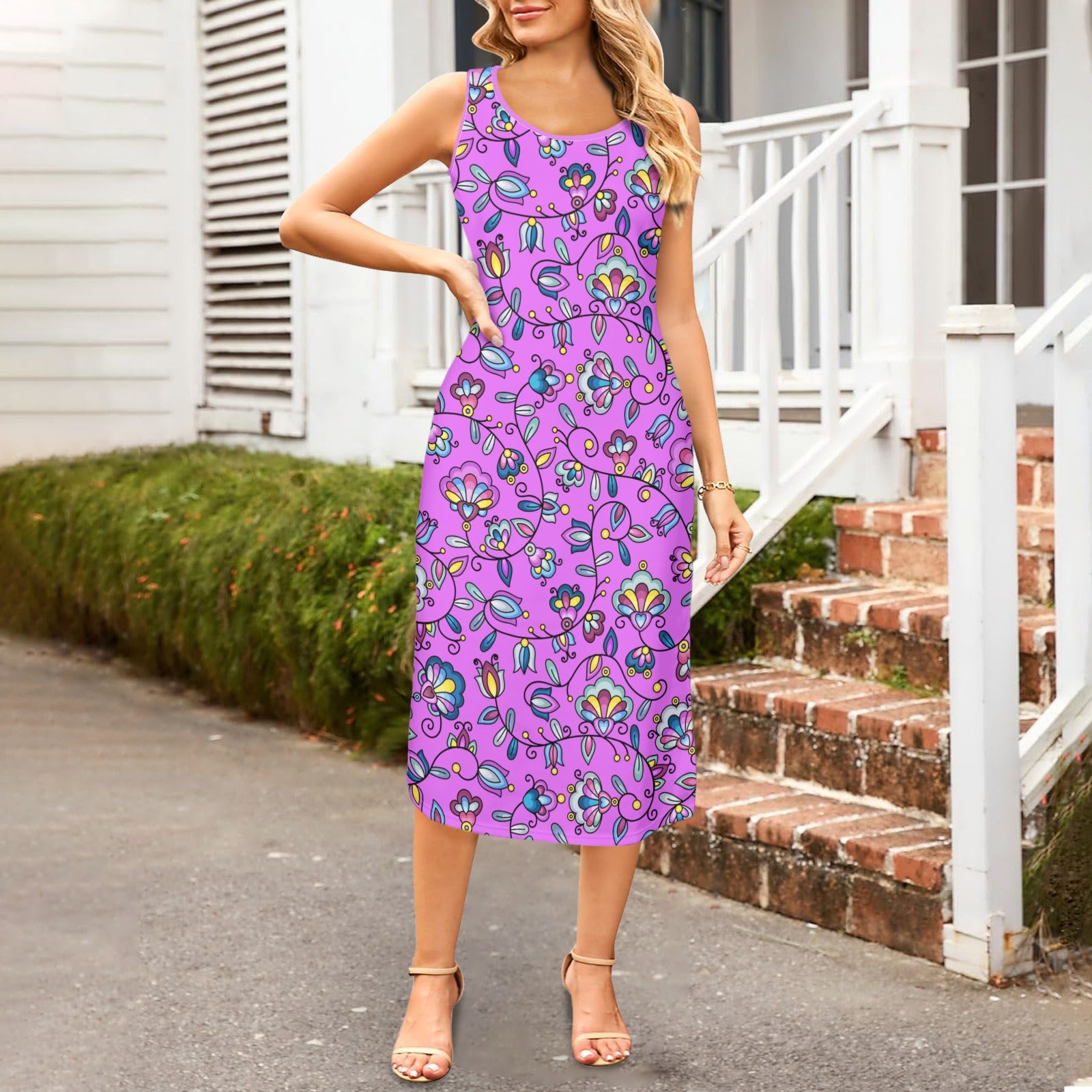 Autumn Bundle Blessing Purple Phaedra Sleeveless Open Fork Long Dress