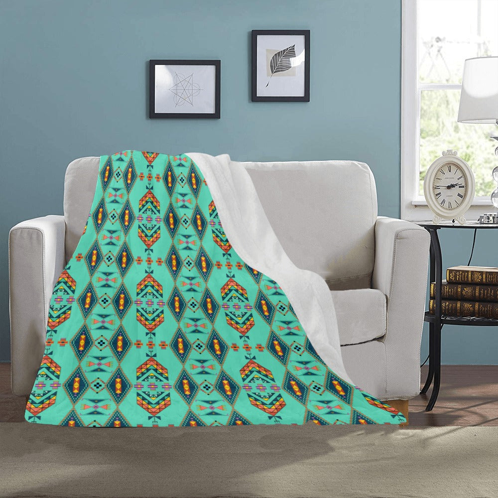 Travois Tipi Smoky Sky Ultra-Soft Micro Fleece Blanket 40"x50"