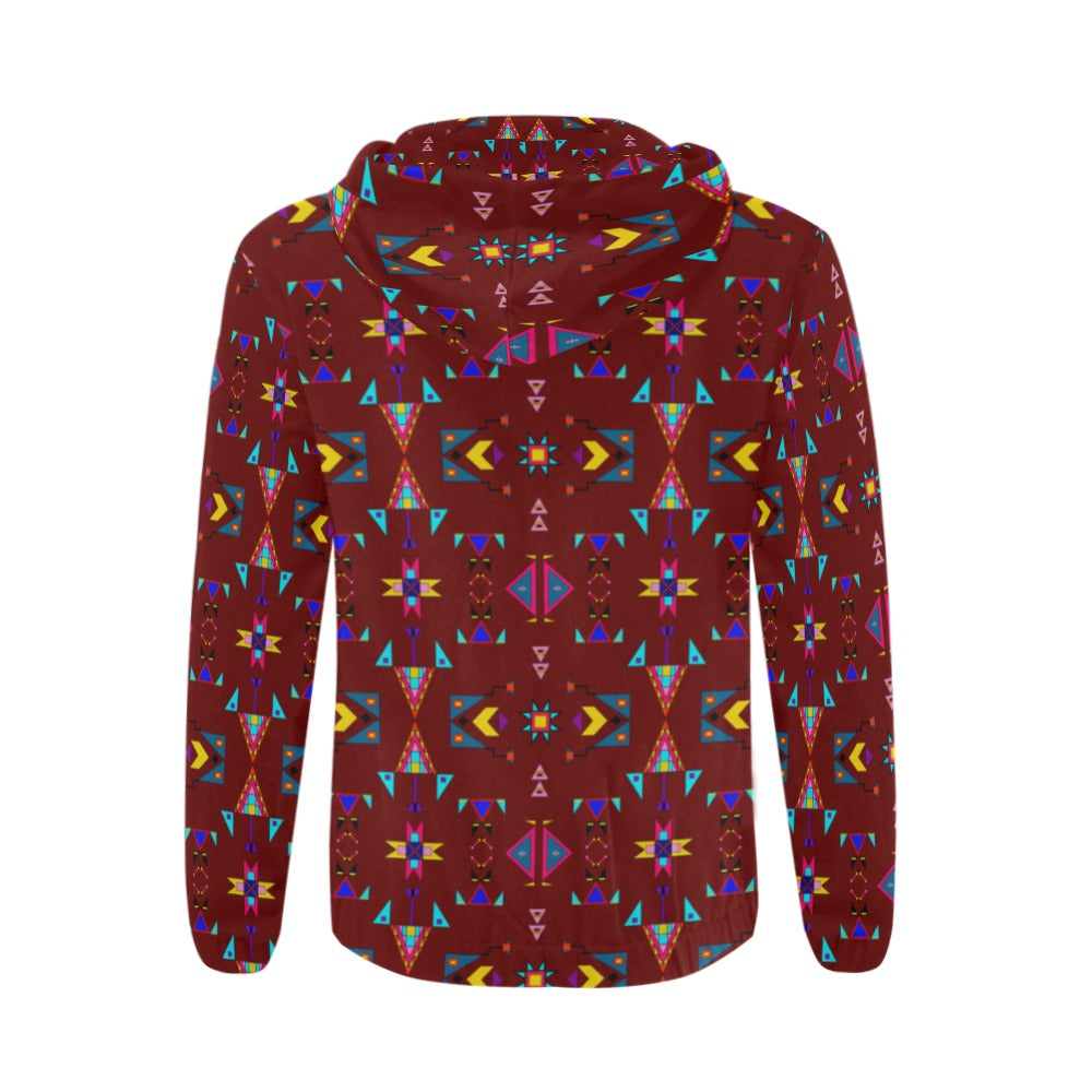 Enemy Territory Dark Maroon Men's Zipper Hoodie