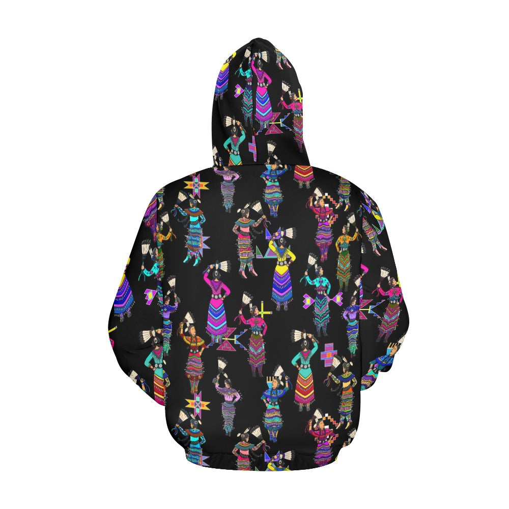 Women's Jingle Dancers Black Hoodie for Men (USA Size)