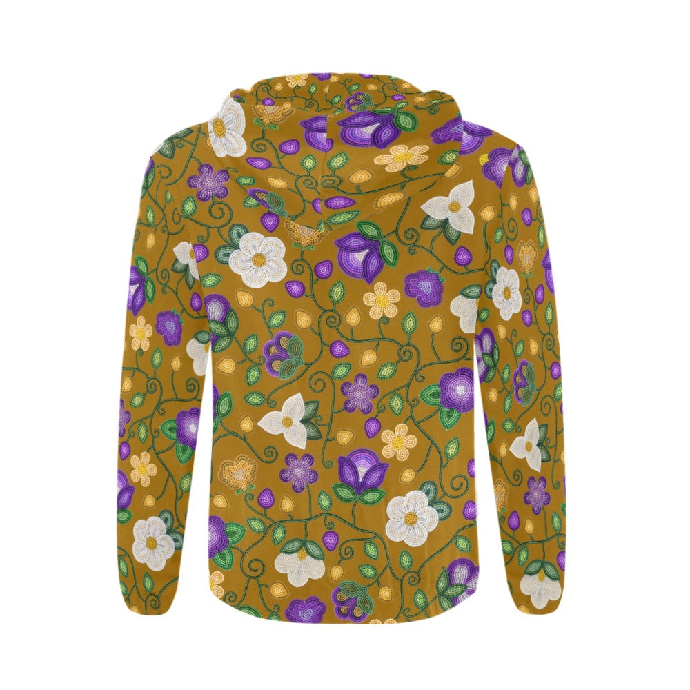 Midnight Moss Bloom Toffee Men's Zipper Hoodie