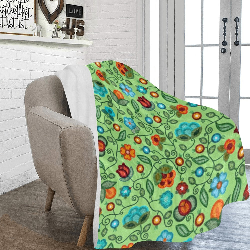Prairie Fire Petals Sage Ultra-Soft Micro Fleece Blanket 60"x80"