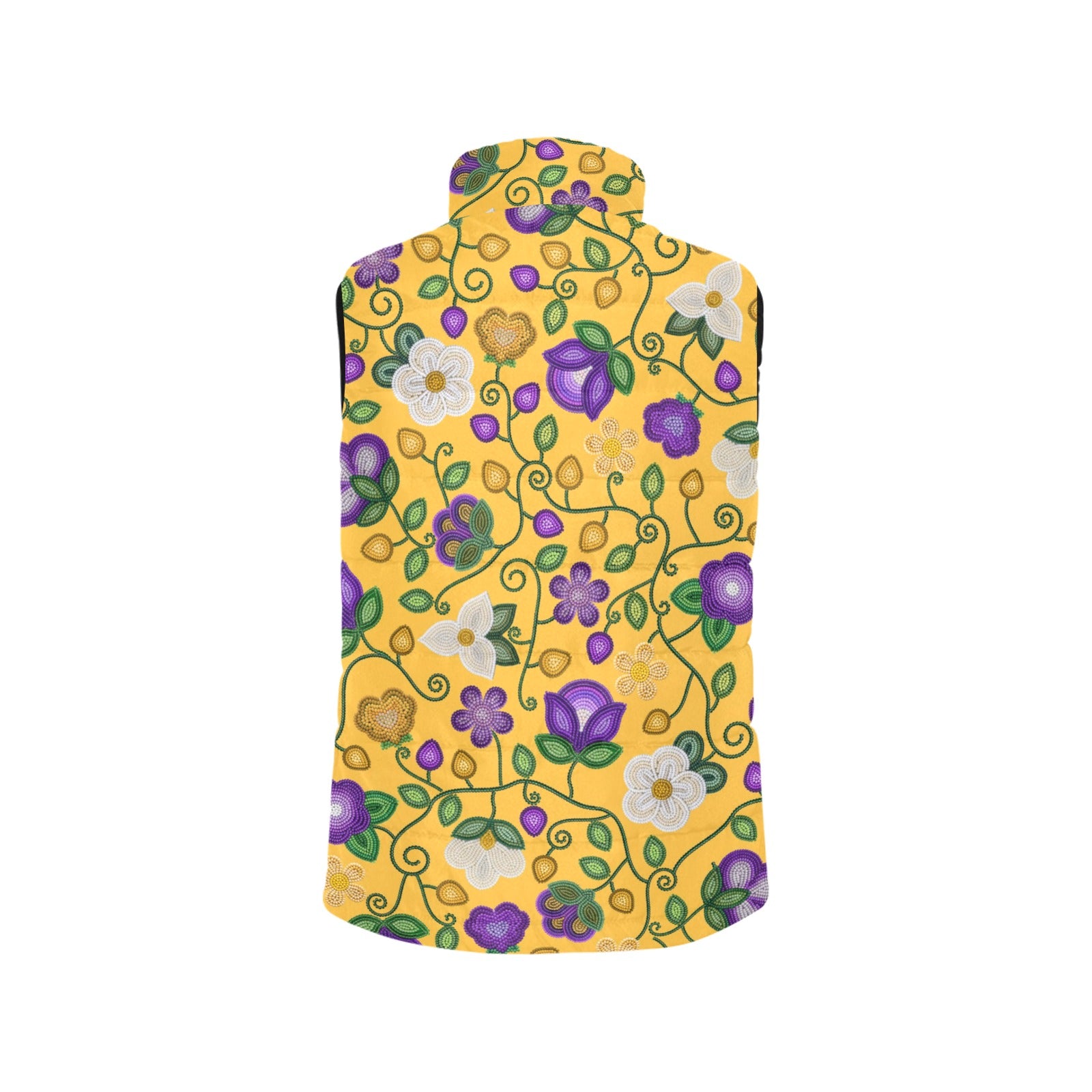 Midnight Moss Bloom Yellow Women's Padded Vest Jacket