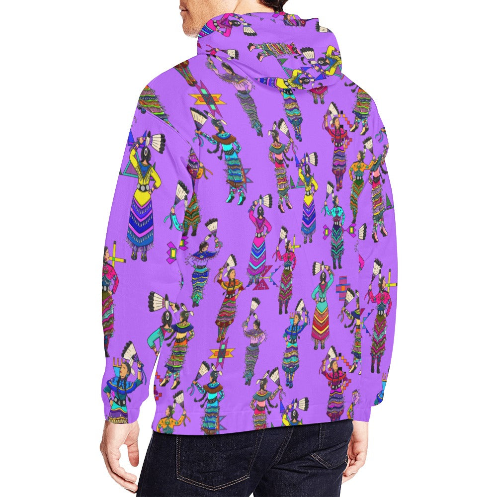 Women's Jingle Dancers Purple Hoodie for Men (USA Size)