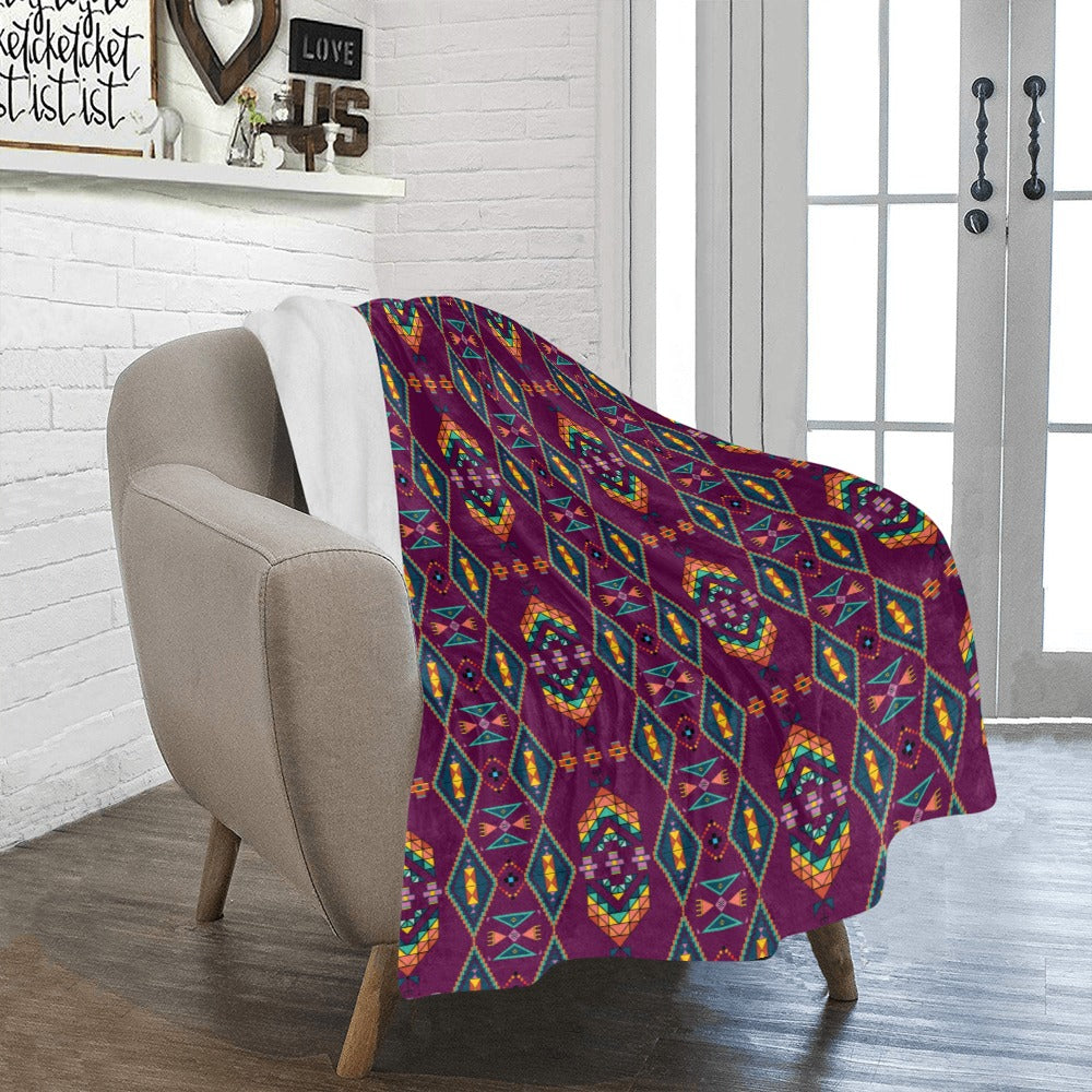 Travois Tipi Berry Ultra-Soft Micro Fleece Blanket 40"x50"