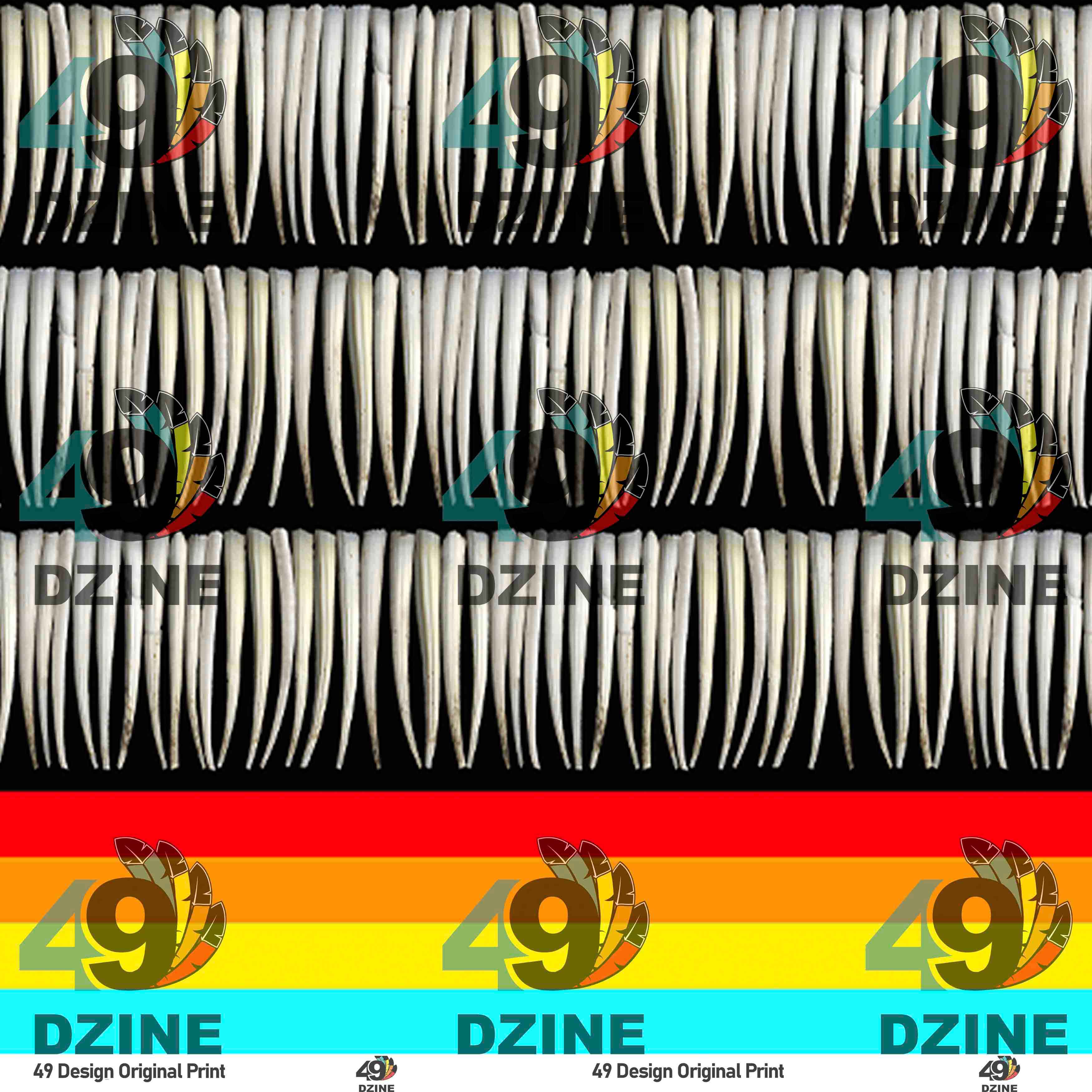 Dentalium on Black 42 Inch Cotton Poplin Pre Order