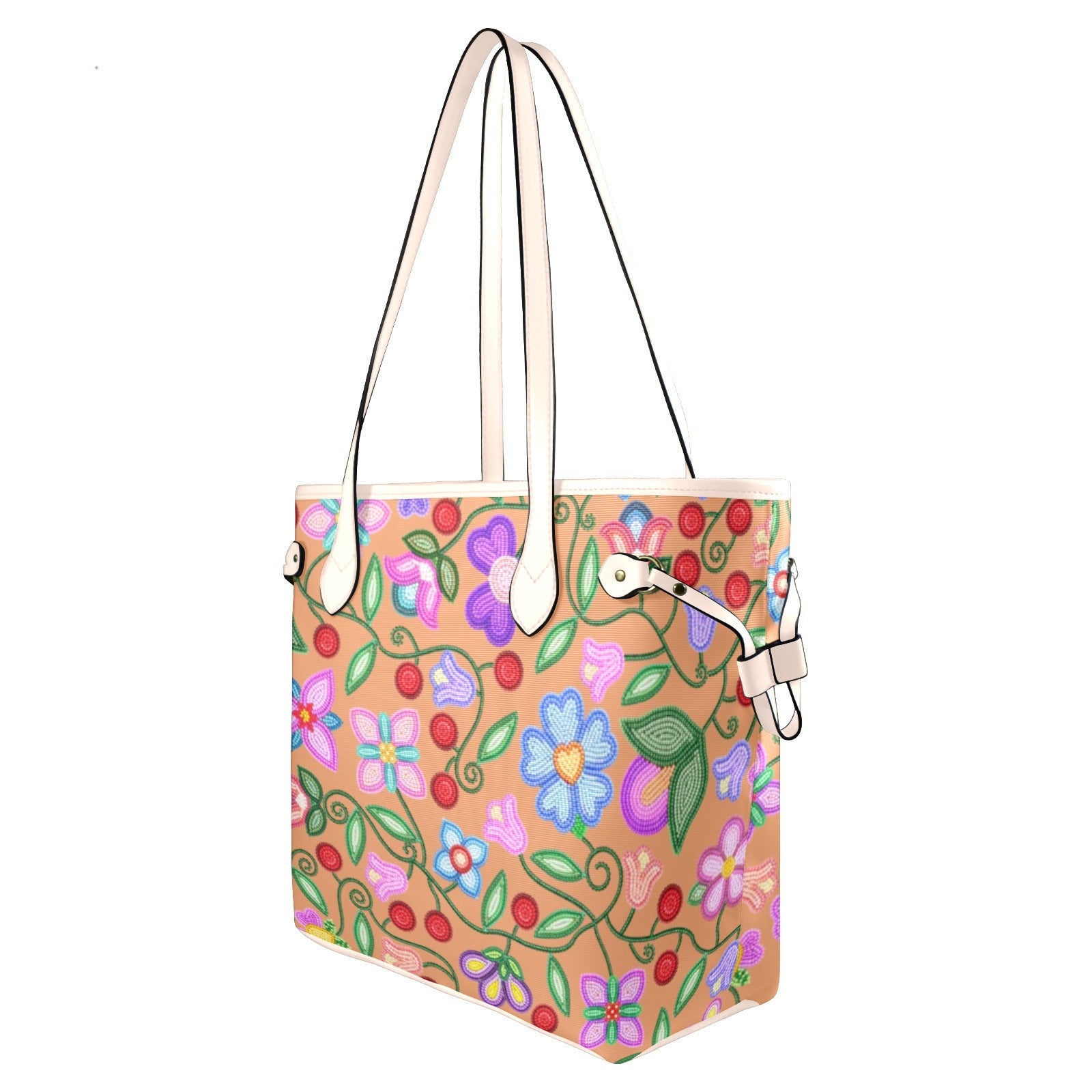 Petal Harmony Terracotta Clover Canvas Tote Bag