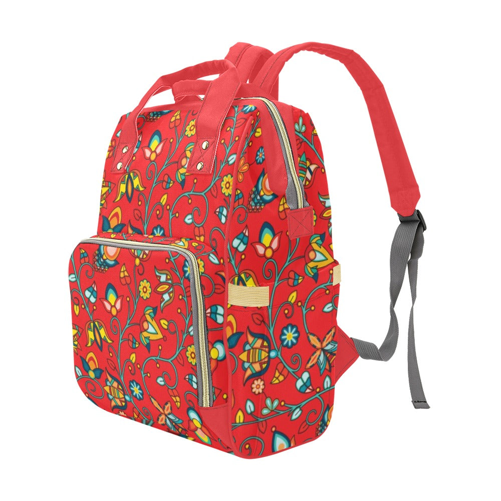 Thorny Path Red Multi-Function Diaper Backpack/Diaper Bag