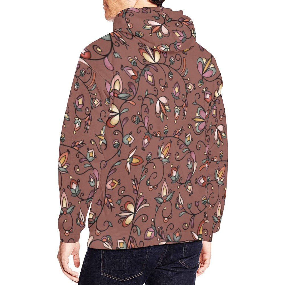 Burnt Sky Petals Brown Hoodie for Men (USA Size)