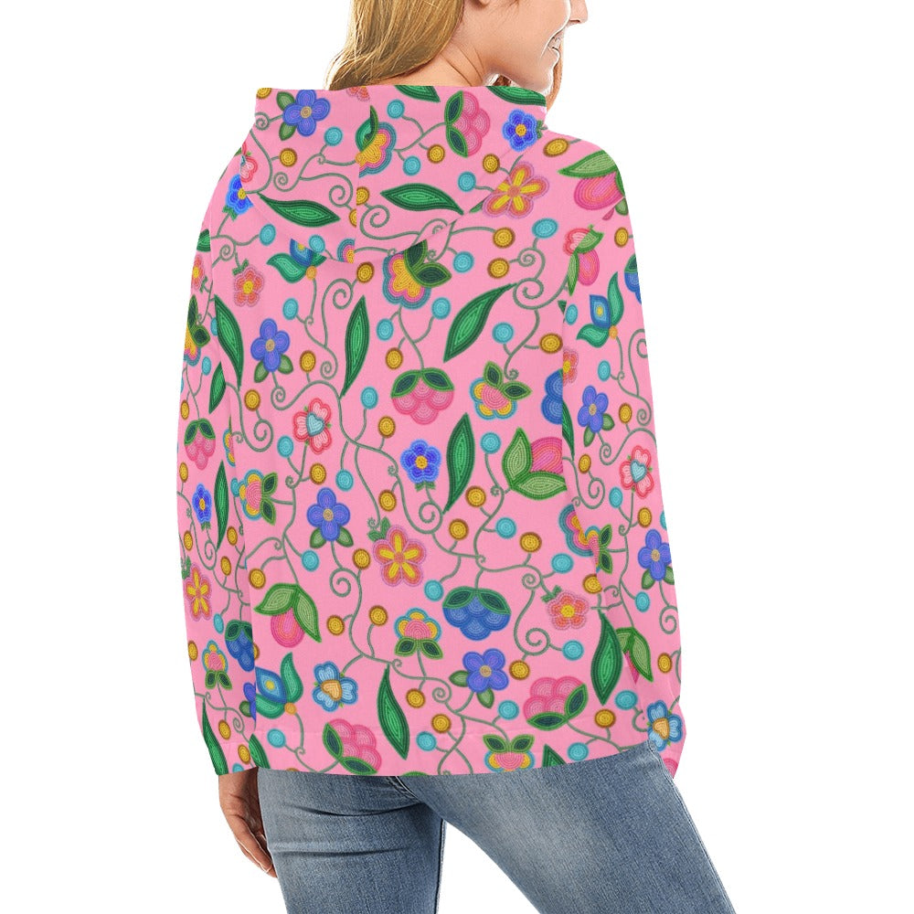 Skyberry Serenade Pink All Over Print Hoodie for Women (USA Size)