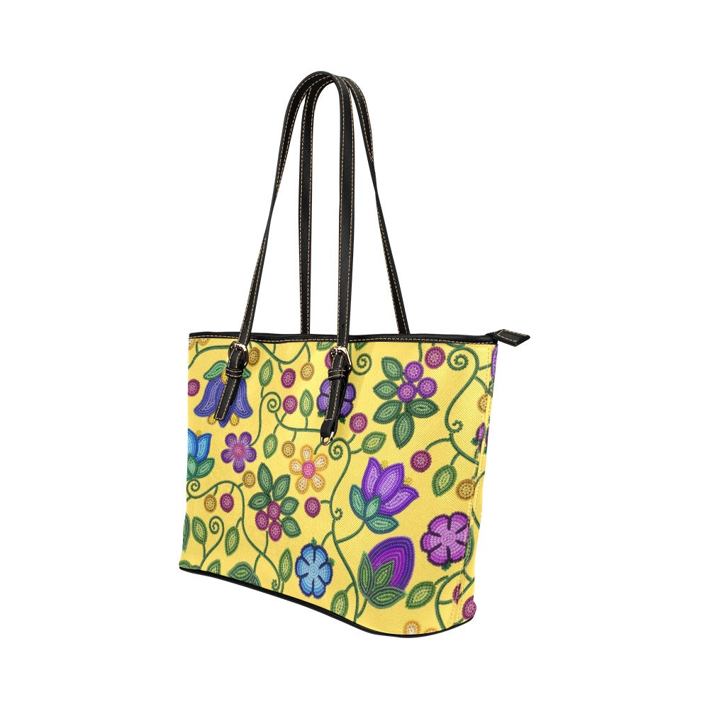 Bloom Uplift Yellow Leather Tote Bag/Large