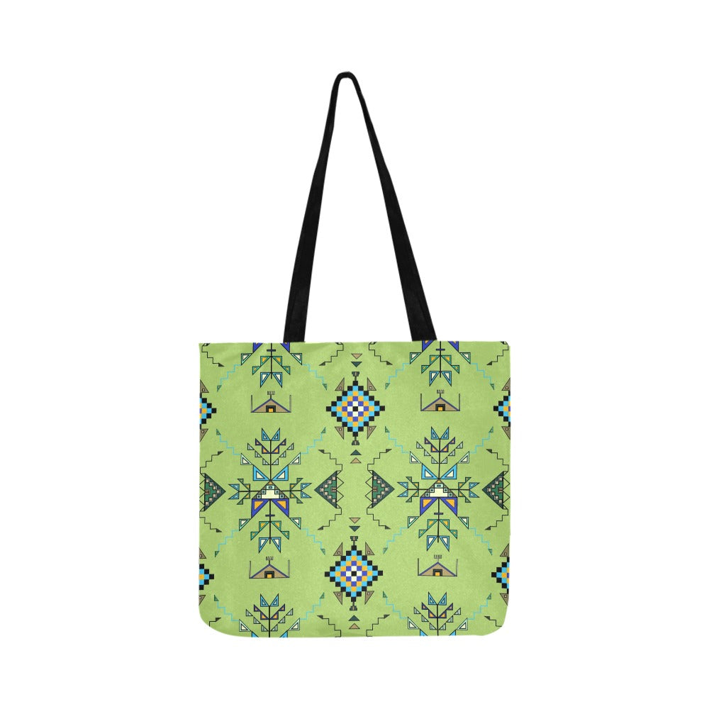 Bear Shield Green Reusable Shopping Bag (Two sides)