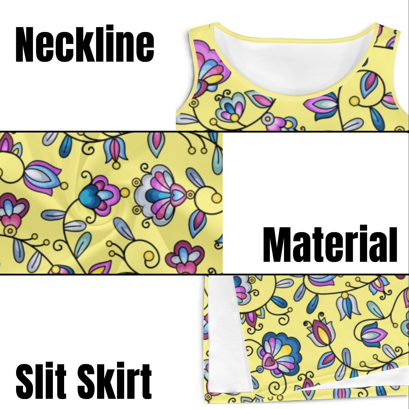 Autumn Bundle Blessing Yellow Phaedra Sleeveless Open Fork Long Dress