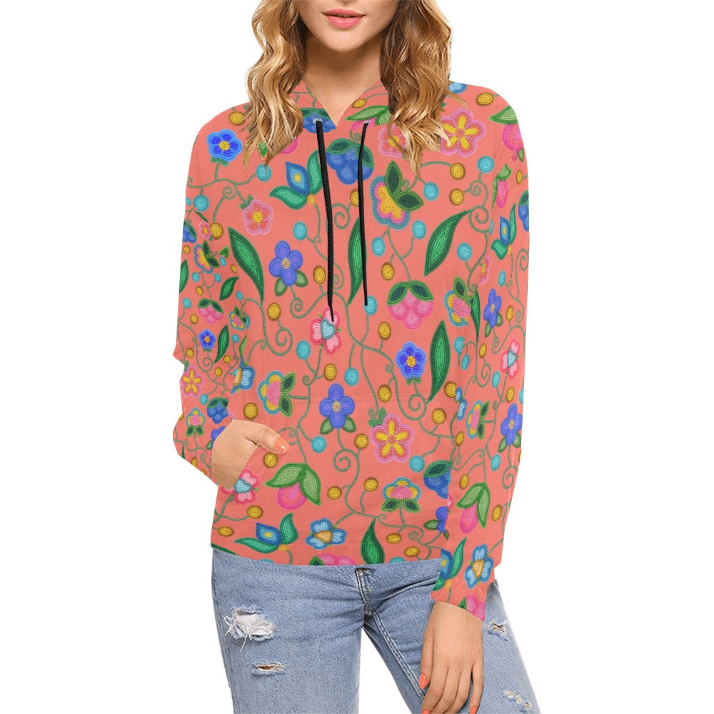 Skyberry Serenade Peach All Over Print Hoodie for Women (USA Size)