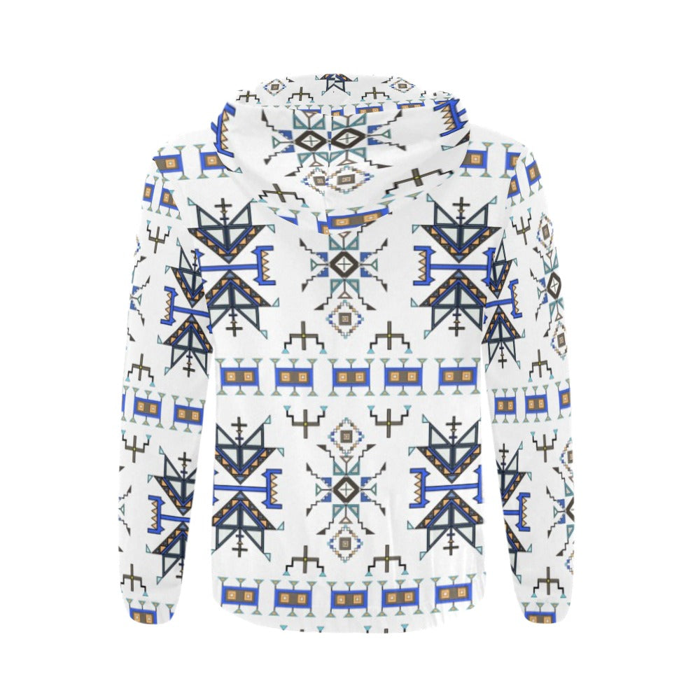 Eagle Strike White Men's Zipper Hoodie