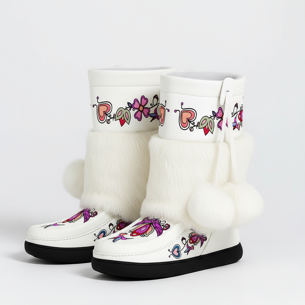 Frosted Leaf Spirit Real Leather MocLux Calf with Fur