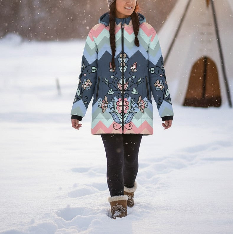 Frostfall Radiance Women's Hooded Puffer Coat