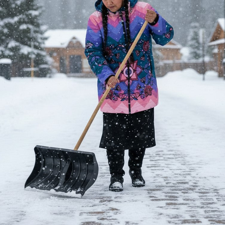 Frost Flower Circle Women's Hooded Puffer Coat