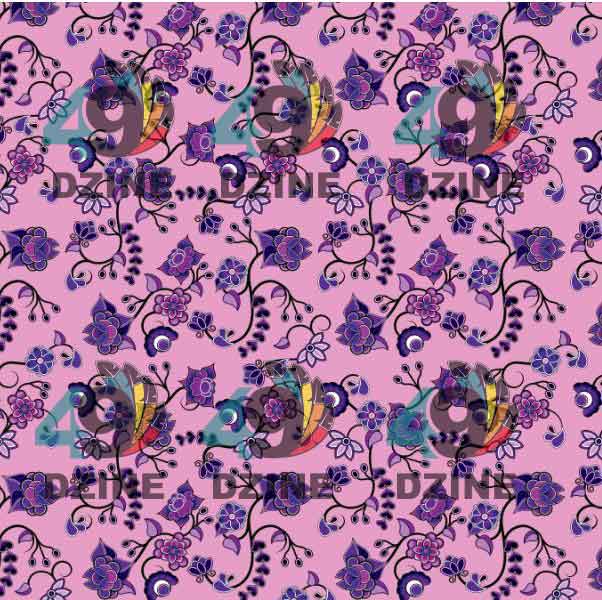 Purple Floral Amour 42 Inch Cotton Poplin Pre Order