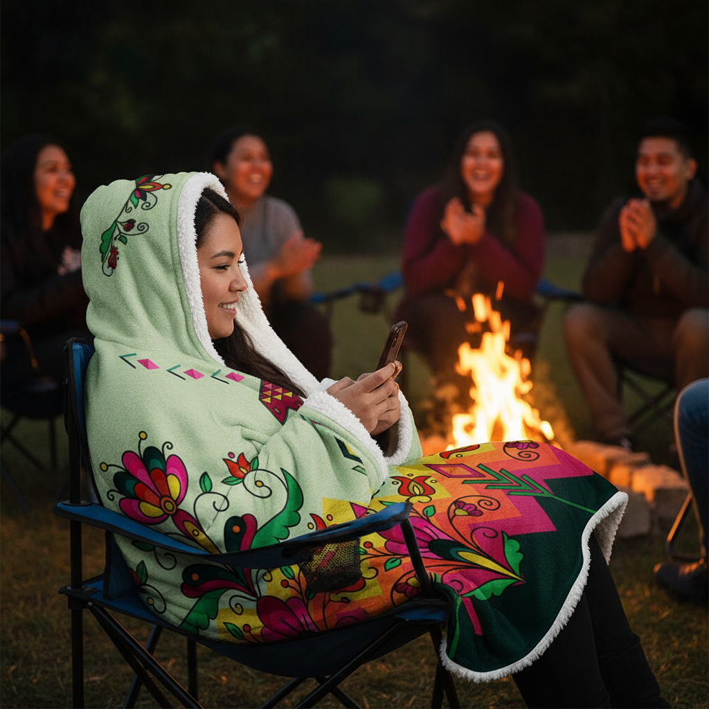 Autumn Kinship Wreath Women's Hooded Blanket